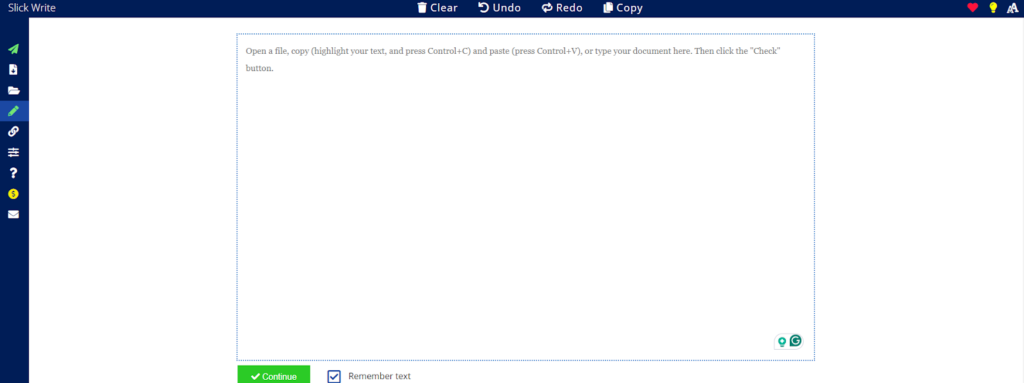 Slick Write online editing tool